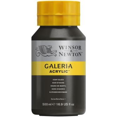 Imagem de Pote Tinta Acrílica Galeria 500ml Winsor & Newton Ivory Black 331