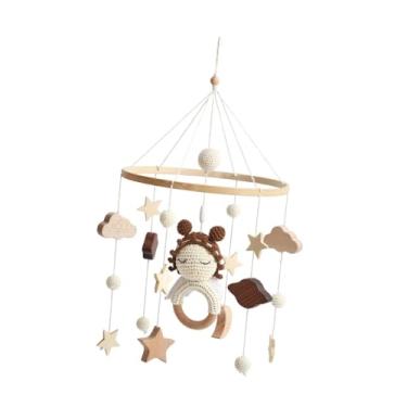 Imagem de Dynwave Móbile para berço de bebê, sino de cama, decoração de berçário boho, móbiles de crochê, de madeira para meninos e meninas, bebê infantil