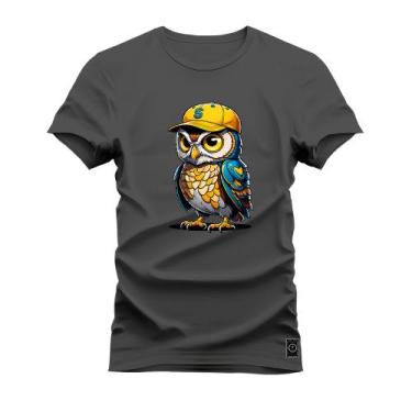 Imagem de Camiseta Plus Size Algodão T-Shirt Estampada Dtf Coruja - Nexstar, Gra