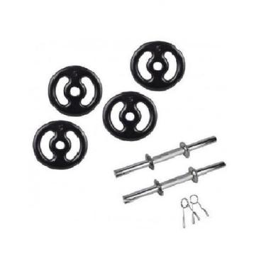 Imagem de Kit 4 Anilhas 5 Kg + 2 Barras Oca 0,40 - Fitness Musculação - Camarx-L