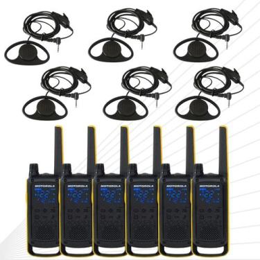 Imagem de 6 Rádios Comunicador Motorola T470BR Com Fones Concha P1