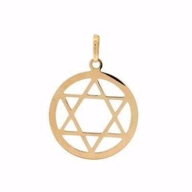 Imagem de Corrente Piastrine 60cm E Pingente Estrela Davi Em Ouro 18k - DG Prese