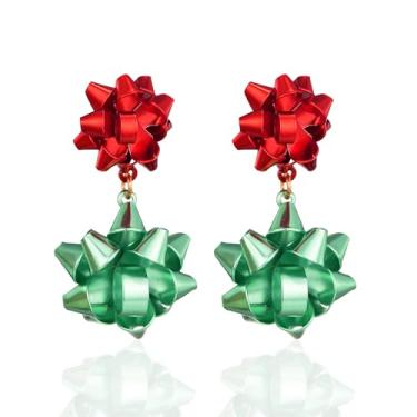 Imagem de Canboer Brincos de Natal Feliz Natal árvore arco lâmpada doce bengala gengibre homem enfeite de natal brincos pendentes de Natal joias festivas para mulheres, Zinco, Sem pedra preciosa