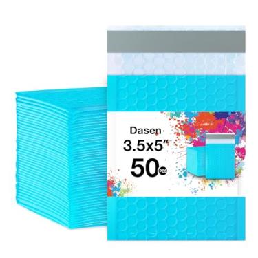 Imagem de Dasen Bubble Mailers 9,5 x 12,5 cm 50 peças, pequenos sacos autoselantes para envio de correio, envelopes acolchoados azul-petróleo #0000