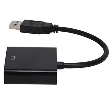 Imagem de Cabo Adaptador Conversor USB3.0 para VGA de Alta Definição para Laptops PC, Placa de Vídeo Externa 1080P para ChromebookRaspberry Pi, Material ABS (Preto)