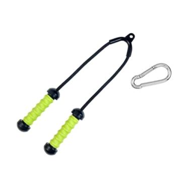 Imagem de Dynwave Acessório para puxar para baixo de tríceps Corda de tríceps Peças de ombro antiderrapantes Acessório de cabo pulldown para de polia pulldown, Verde