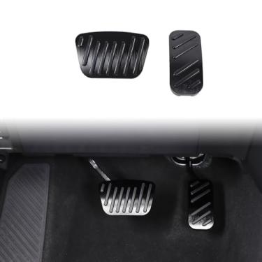 Imagem de LLKUANG Capas de pedal de freio de acelerador de carro compatíveis com Toyota Land Cruiser Prado 250 J250 LC250 2024 2025, capas de pedal de acelerador antiderrapante peças de modificação interna