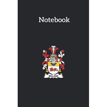 Imagem de Notebook: Boland Coat Of Arms Family Crest Lined Pages Notebook Medium Size 6in x 9in x 115 pages White Paper Blank Journal with Black Cover for Kids or Men and Women Genealogy