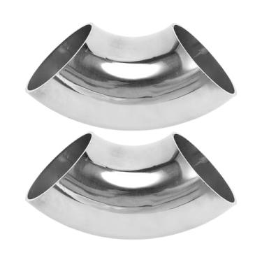 Imagem de Motoforti 2 peças 90 graus curva mandril cotovelo carro modificado tubo de escape tubulação 5.1 cm espessura OD 1,5 mm/16GA 51x125x1,5 mm SS316 aço inoxidável 2 peças