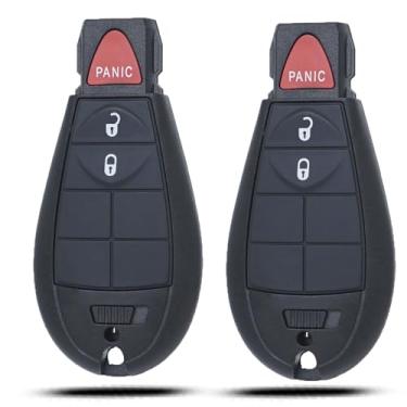 Imagem de 2 peças de substituição de controle remoto inteligente com chave de porta serve para Jeep Cherokee 2014 2015 2016 2017 2018 2019 2020 GQ4-53T 3 botões