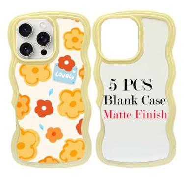 Imagem de JUSTRY 5 peças de sublimação blanks capa de telefone capa de telefone imprimível projetada para iPhone 16 Pro Max, capa de borracha macia de 6,9 polegadas + inserção de alumínio, impressão