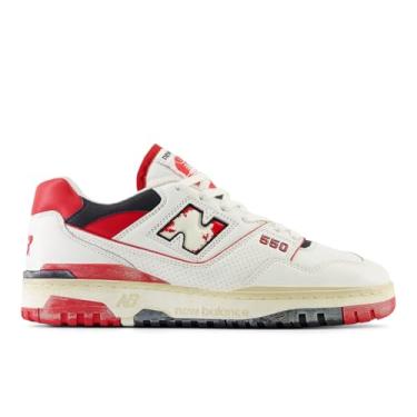 Imagem de New Balance Tênis de corrida masculino 574 Classics, Sea Salt/Team Red/Black, 38