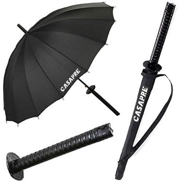 Imagem de Guarda-chuva Samurai Katana Guarda-chuva Japonês Criativo Transparente pode ser usado como um item decorativo, a melhor escolha e presentes de aniversário, 24 Ribs