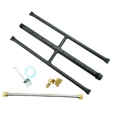 Imagem de Americangaslogs Queimador H retangular para lareira a gás e lareira a gás para bunrer de lareira a gás com 3 tubos (38 cm)