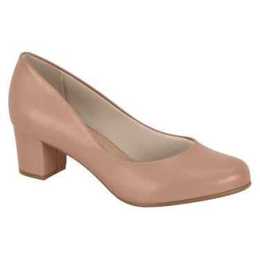 Imagem de Sapato Feminino Beira Rio Scarpin Bico Redondo Salto Baixo Grosso Conf