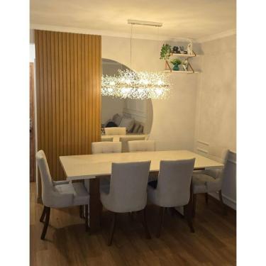 Imagem de Sala de Jantar Madeira Maciça com Vidro 6 Cadeiras 2,0x1,0m - Real - Requinte Salas