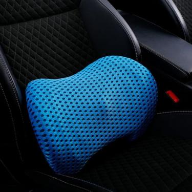 Imagem de Almofada de carro, almofada de cintura de carro, suporte lombar, almofada de encosto de carro, proteção lombar, suporte lombar do assento do motorista, assento do carro (azul celeste)