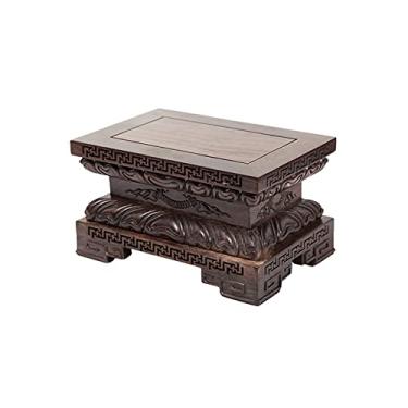 Imagem de LICONG-2020 Base de bonsai base de ornamento base de estátua de Buda base de madeira esculpida em madeira vaso de flores base de vaso de flores ornamentos de base de vaso alto suporte de exibição base