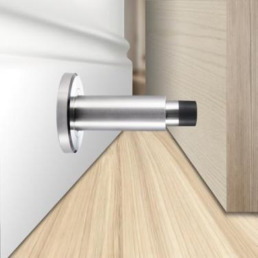 Imagem de TOPTAKE Batentes de porta - Rolhas ajustáveis resistentes para parte inferior, superior e parede da porta - batentes de porta de aço inoxidável 304 anti-arrombamento com amortecedores de borracha (aço