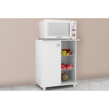 Imagem de Balcão De Cozinha Fruteira Bf3205 Com 1 Porta E 2 Cestos 60cm Branco Tecno Mobili