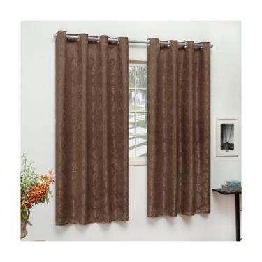 Imagem de Cortina Jacquard Jacar Semi Blackout Varão 3m para Sala Quarto Escritó