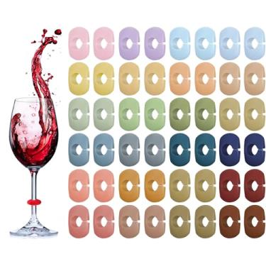 Imagem de Boao Marcadores de silicone para bebidas, 24 cores, pingentes de taça de vinho, marcadores de bebida para taças de champanhe, coquetéis, martinis, banquetes, artigos de festa de aniversário, One size,