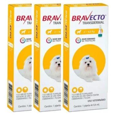 Imagem de 3 Bravecto Transdermal Antipulga 2 A 4,5 Kg 112.5mg Cachorro
