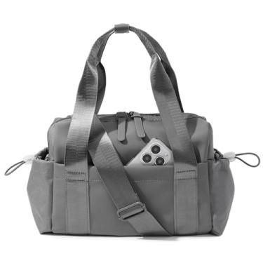 Imagem de Bucosd Pequena bolsa de ginástica para mulheres, mini bolsa de ginástica transversal com compartimento molhado, bolsa de mão para ginástica, dança, esportes, viagens, Mini-cinza, Mini, Tendência