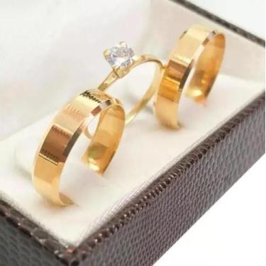 Imagem de Par de alianças Ouro 18k 4mm 4g Sheju Joias e Alianças, 16, 18