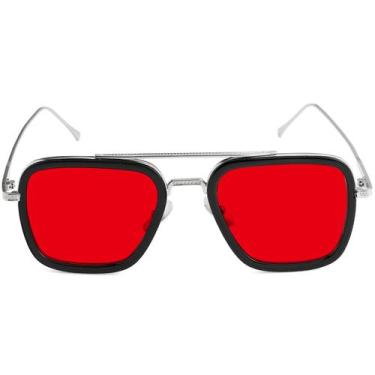 Imagem de Óculos de Sol AIEYEZO Tony Stark - Estilo Vintage Quadrado com Armação