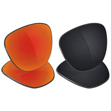 Imagem de Galvanic Lentes de reposição para Oakley Frogskins OO9013 | Óculos de sol Frogskins com ajuste asiático - Rubi + preto polarizado - Pacote combo