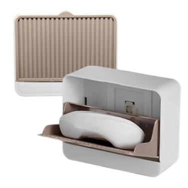 Imagem de Saboneteira Suporte Adesivo De Parede Para Banheiro Com Fixação (BEGE)