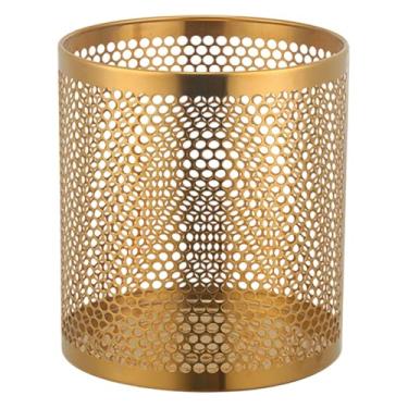 Imagem de Bothyi Lixeira Lixeira Portátil Fácil de Limpar Lixeira Oca Lixeira para Cozinha Apartamento Quarto Sala de Estudo Escritório, Ouro