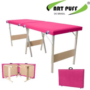 Imagem de Maca dobrável portátil ROSA PINK Premium - Estética/Tatuagem/Cílios - 