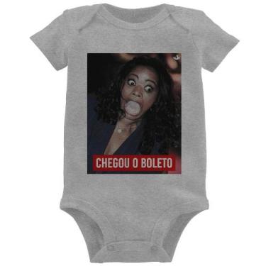 Imagem de Body Bebê Chegou o boleto - Foca na Moda, Cinza, M