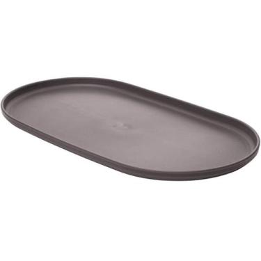 Imagem de Kit 4 Travessas Oval Bambu Plástico 30x17cm Prato Bandeja Servir Petis