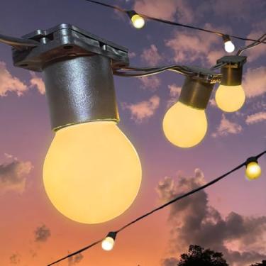 Imagem de Varal Luzes Aljatec Até 25 metros Preto Lamp Leitosa 15w Area Externa Gambiarra Casamento Jardim (Branco - 220V, 20 Metros)