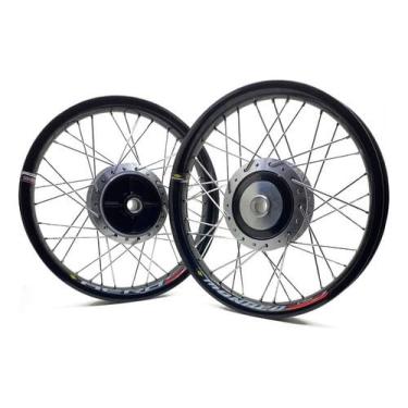 Imagem de Par Roda Aro Monaco Cubo Diamantado Titan Fan 150 Start 160