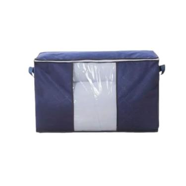 Imagem de Caixa Organizadora Flexível Closet Roupa Cobertor Casacos Armário (1 Azul)