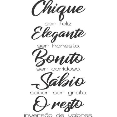 Imagem de Adesivo Decorativo de Parede Frase Chique Elegante Bonito