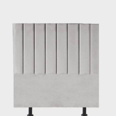 Imagem de Cabeceira Estofada Carla 120cm Viúva Solteirão Para Cama Box Quarto Suede Cinza Claro - Ahazzo Móveis