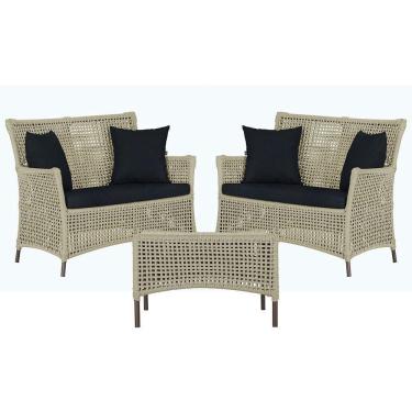 Imagem de 2 Sofás E Mesa Igapó Alumínio Marrom Corda Náutica E12 Trama Rami