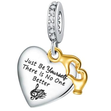 Imagem de Taylor Quotes Merch Charm Fit for Pandora Charms Braceletes Love Heart Taylor Charms Gifts For Fans, Zircônia cúbica, Cristais