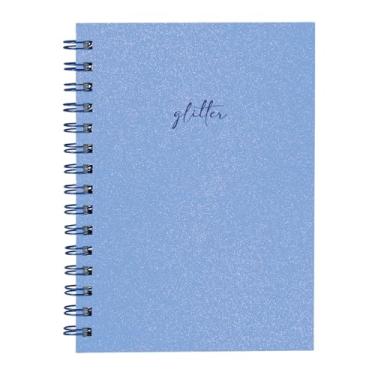 Imagem de Caderno Feminino 100 Fls Solid Glitter Azul Claro 14x20