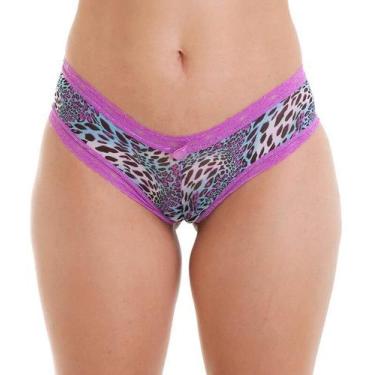 Imagem de Calcinha Caleçon BR Lingerie 002 Oncinha, Roxo, M