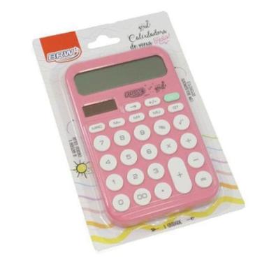Imagem de Calculadora Eletrônica De Mesa 12 Dígitos Rosa Brw