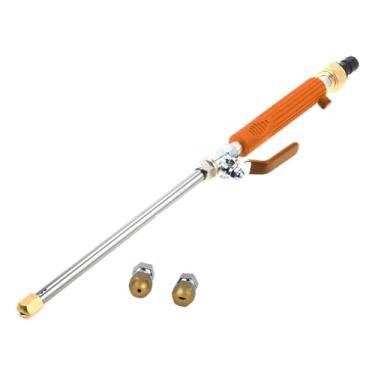 Imagem de Dualoai Acessório de haste de extensão da arruela de alta pressão para 1/2 "3/4" Mangueira de jardim resistente a 2 bicos de spray Dicas de alumínio, Alça de Laranja