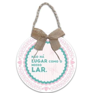 Imagem de Decoração Placa de Porta Guirlanda Frases Bem vindo Jesus Vive Lar Abe