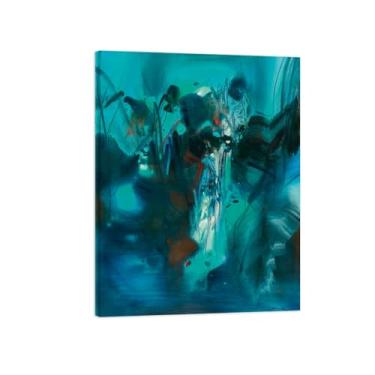 Imagem de Impressões em tela de arte de parede abstrata. Imagem de arte em tela. Impressão em tela. Abstrato 47. Pinturas modernas para sala de estar prontas para pendurar 20x25cm-8x10in emolduradas