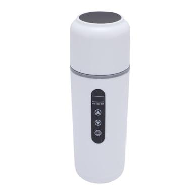 Imagem de Copo Portátil de Aquecimento de Carros 500 Ml, Chaleira Elétrica 12V 24V Caldeira de água, Aquecimento Rapidamente para Bebidas Quentes, Caneca de Viagem Com Design de (Branco)